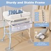 DZMDIP Baby Bathtub with Foldable Changing Table, Standing Infant Bath