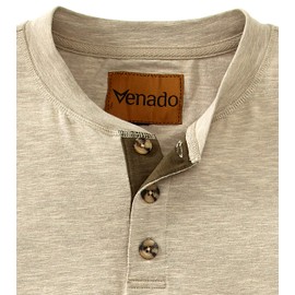 Venado Long Sleeve Shirts for Men – Flex Henley Shirts for Men Outdoor Wear (Large, Oatmeal)