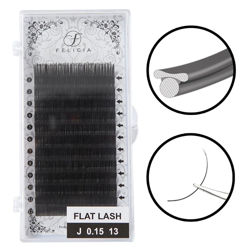 FELICIA Flat Lash Matte Eyelash Extensions Ultra Soft Single Matsueku