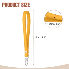 PATIKIL Leather Wristlet Strap, PU Leather Wristlet Keychain Strap Hand Wrist Lanyard Replacement for Women Wallet Clutch Purse Phone Car Key Handbags Accessory, Yellow