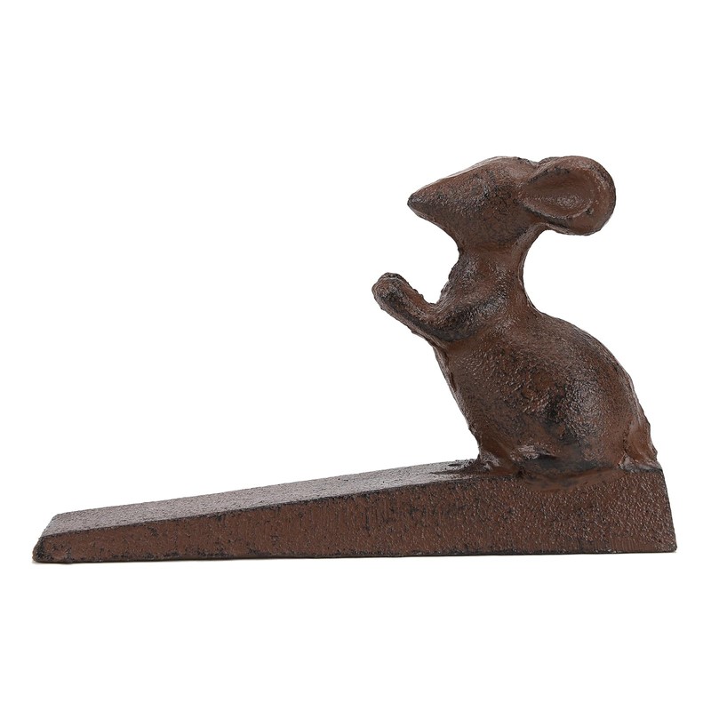 STCREE TQGJST85 Cast Iron Mouse Doorstop Heavy Duty Wedge Rustic