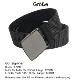 S-MAN Belt for Men Military Work Outdoor Sports Removable Metal Buckle Nylon Webbing Golf Belt 3.8 cm Wide, Army Green