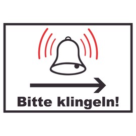HB-Druck Bitte klingeln Richtungsparil rechts Sign A6 (105 x 148 mm)