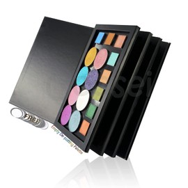 Coosei 4-Layer Book Shaped Magnetic Eyeshadow Palette Large Empty Makeup Storage Box