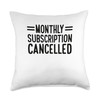 Hysterectomy Recovery Uterus Monthly Subscription Cancelled Throw Pillow