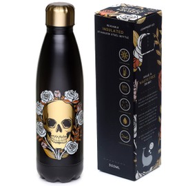 Puckator Skulls and Roses Stainless Steel Bottle