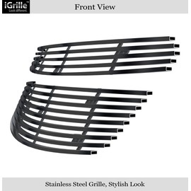 APS Compatible with 2010-2015 Chevy Equinox Stainless Steel Black Billet Grille C66738J