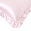 HommxJF Blush Pink Satin Ruffled Pillow Cases for Hair and