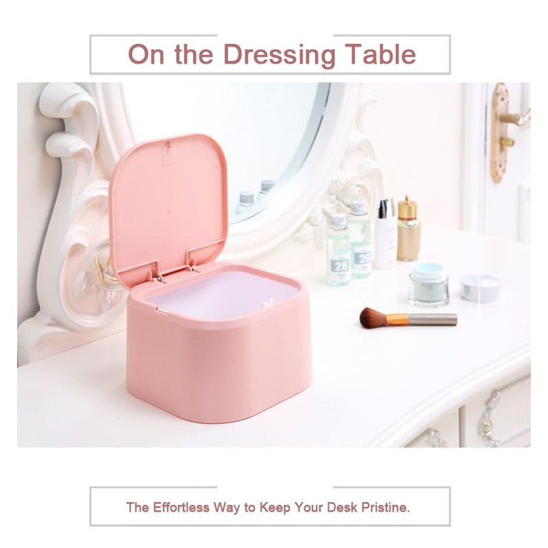 Desktop press type pop-up lid Scandinavian small rubbish bin small