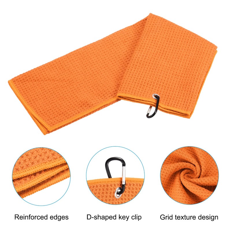 PATIKIL 12"x12" Tri-Fold Golf Towels, 3 Pack Waffle Pattern Towels