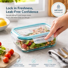 24-Piece Glass Food Storage Container Set for Meal Prep – 12 Borosilicate Containers with Airtight Locking Lids