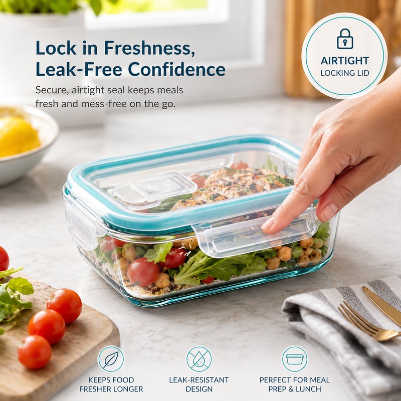 24-Piece Glass Food Storage Container Set for Meal Prep –