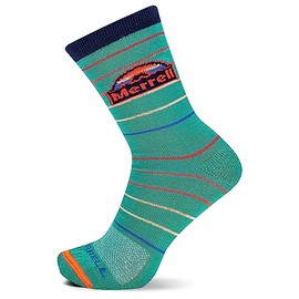 Merrell Men's and Women's Trailhead Cotton Crew Socks-1 Pair Pack-Unisex Soft and Durable Comfort, Marine, Small-Medium
