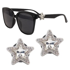 VIHUP Silver Star Charms for Sunglasses, Fashionable and Trendy Accessories for Womens Sunglasses, Wear Lightweight and Comfortable Star Decorations on Your Glasses.