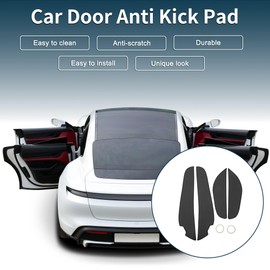 X AUTOHAUX Leather Car Door Anti Kick Pad Sticker for Kia Forte 2014-2018 Door Side Edge Guard Protector Interior Accessories Black 1 Set