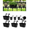 vensovo 8 Pcs Metal Railing Planters Set, 10.8" Oval &