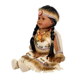 22" Collectible Native American (Indian) Vinyl Doll - VM221132 (Tara)