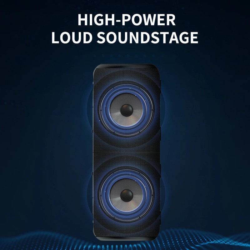 2 in 1 Dual Splittable BT5.3 Speaker, IPX6 Waterproof Blue-tooth