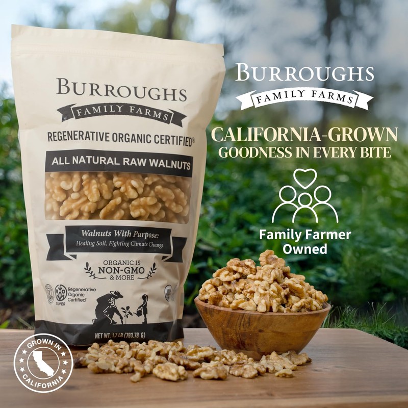 Organic Raw Walnuts Halves & Pieces – Unpasteurized, Regeneratively Grown