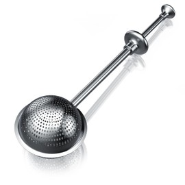 Arendo - Tea Infuser Tea Infuser - Tea Infuser for Loose Tea - Stainless Steel - Tea Filter Tea Strainer Tea Ball - Long Handle - Telescopic Handle - Thumb Rest - Loose Tea, Spices, Herbs