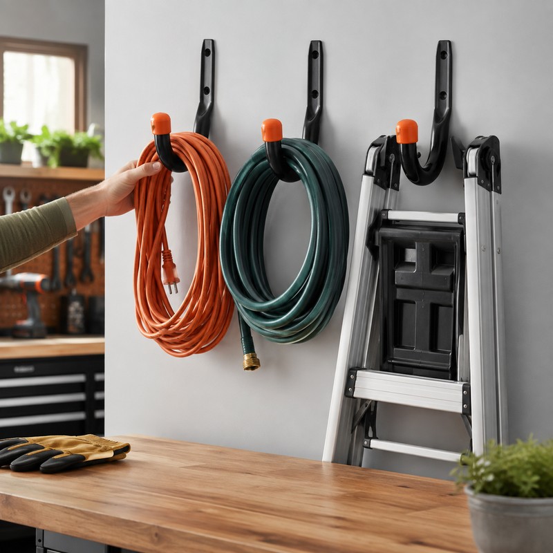 6-Pack Heavy-Duty Garage J Hooks with Rubber Tips, 4.72 x