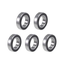 TOP-VIGOR 5Pcs 6801-2RS Deep Groove Ball Bearings, Z2 12mm x 21mm x 5mm Double Sealed Industrial Bearings, Chrome Steel P6(ABEC3) Skateboard Bearings for Electrical Instrument Equipment