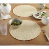 Woven Water Resistant Lindos Fabric Placemat Set 6-Pack, 15" Round,