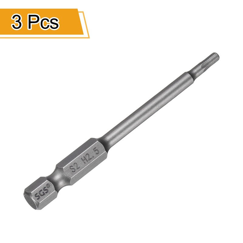 sourcing map 3pcs H2.5 Hex Head Drill Bit Wrench 2.5mm