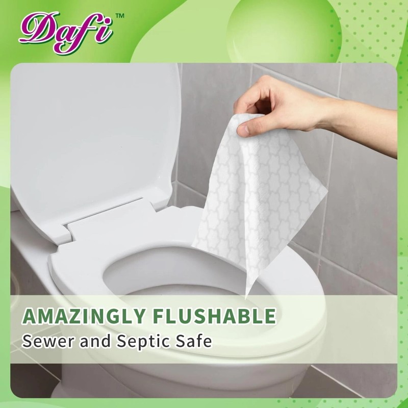DAFI Flushable Wipes for Adult Wet Wipes,80 Count Unscented Toilet