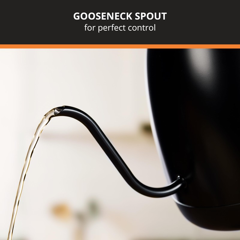 KRUPS Gooseneck Electric Kettle: 1L Stainless Steel, 1350W Fast Boiling,