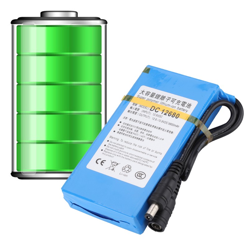 DC 12680 6800mAH Large Capacity Built in Switch Polymer Lithium