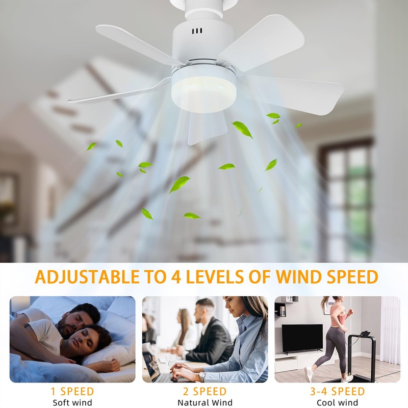 GEADI Screw in Ceiling Fan Light, Dimmable LED Ceiling Lamp