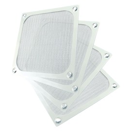 Kemcatui 4Pcs Computer Fan Filter Grills with Screws, 120mm Aluminum Frame Mesh Silver PC Dust Filter, Dustproof Cover for Computers Case