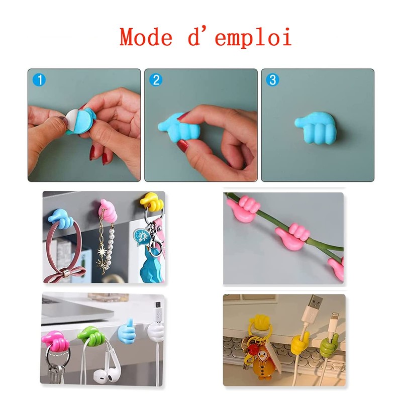 FHGLER Pack of 15 Hand Gesture Hooks, Thumb Hooks, Mini