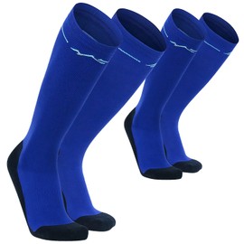 gipfelsport Compression Stockings for Men and Women - Support Stockings, Compression Socks, Thrombosis Stockings for Sports, Jogging, Running, Pregnancy and Flight, Blue (2 x pair set)