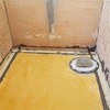 4-Inch Square Shower Drain with Bonding Flange - Durable Stainless