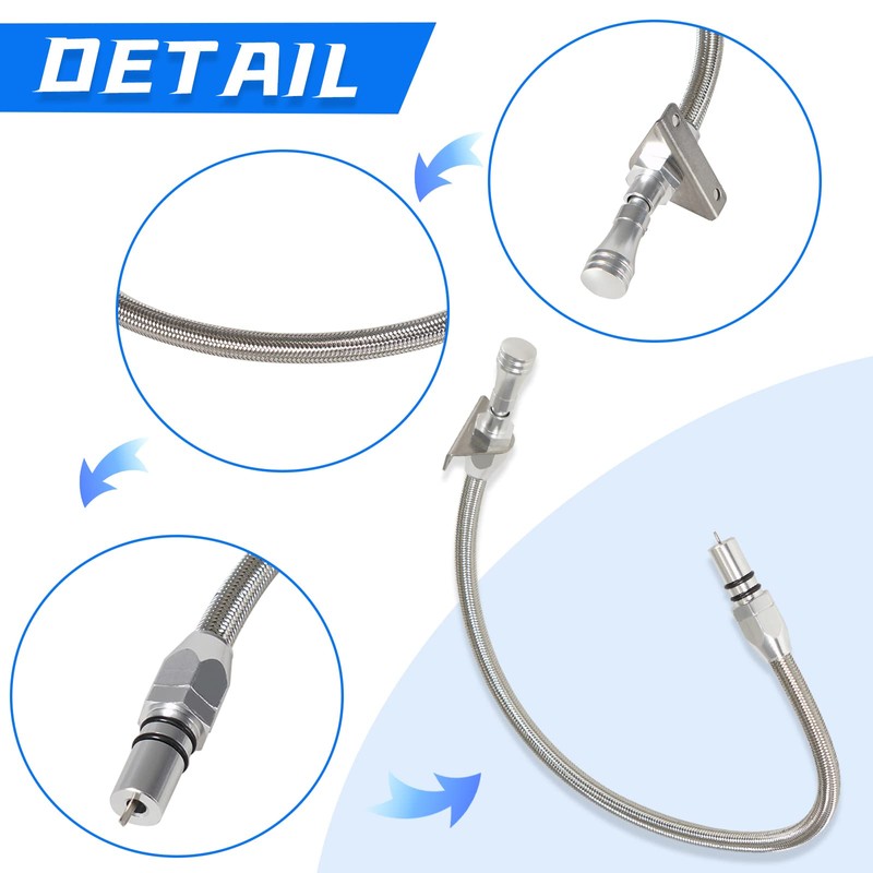 YESHMA Transmission Dipstick Stainless Braided Hose TH350 TH-400 700R4 Tranny