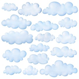 DECOWALL DS9-1702 Clouds Kids Wall Stickers Decals Peel and Stick Removable for Nursery Bedroom Living Room Art murals Decorations
