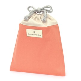 COLORFUL CANDY STYLE N7019000 Drawstring Bag, Medium, Gussetless Lunch Bag, Apricot, Girls, Drawstring Bag, Elementary School Students, Stylish, Kids, Cute