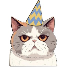 Witzige Karte Holzkarte - Grimmige Katze Geburtstagskarte mit Umschlag | Lustige Katzen Geburtstagskarte, Kätzchen Geburtstagskarte, Grumpy, Katzenliebhaber, Lustige Katze Geschenk, Mürrische Katze