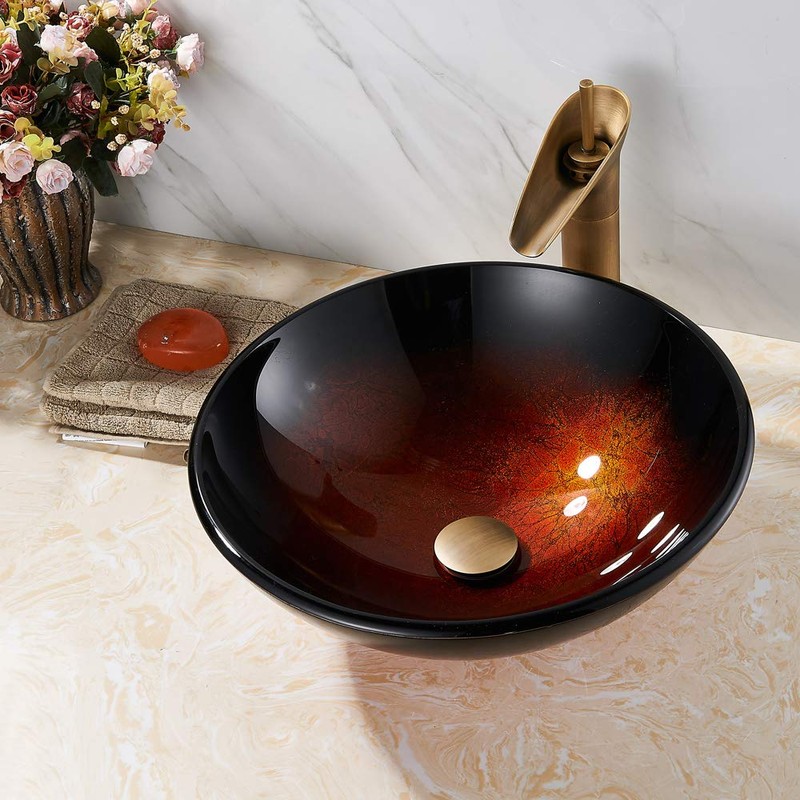 REGALMIX Antique Brass Pop UP Drain, Bathroom Vessel Lavatory Vanity