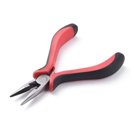 Gelirda 1Pc Red Serrated Jaw Professional Pliers Wire Cutter Tool Polishing Chain Nose Pliers for Jewelry Making Craft Supplies