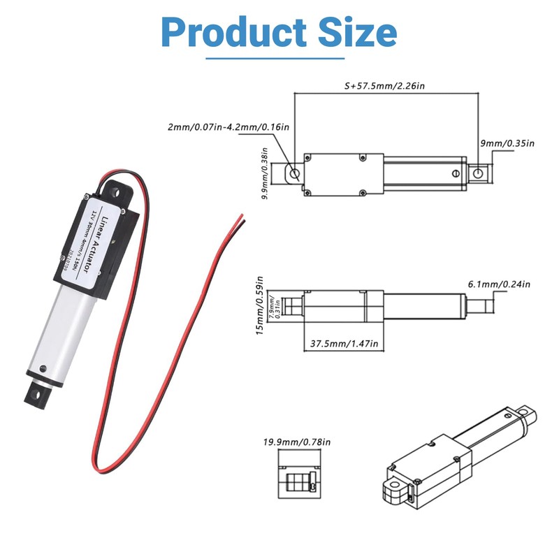 Linear Drive 12 V DC 30 mm Hub Linear Motion