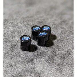 For: Ford 4pc Black Hex Ford Emblem Car Wheels Air Metal Valve Stem Caps Cover