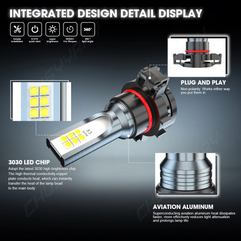 CHUSYYRAY For Ford Escape 2008-2012 4x Combo LED Headlight High