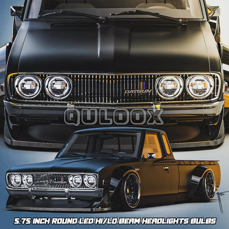 QULOOX 4pcs-5.75" 5-3/4 LED Headlight Hi/Lo Sealed Beam Projector for