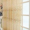 Amidoudou 1 Pair European Jacquard Sheer Curtains Embroidered Tulle Curtains