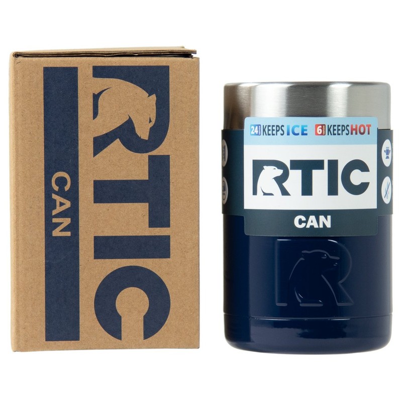 RTIC Can Cooler with Splash Proof Lid, 12oz, Navy, Double