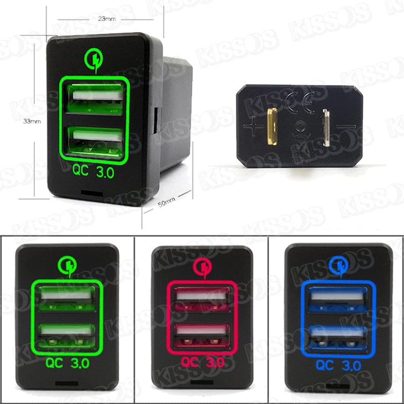 Toyota USB Power Supply, USB Port, 2 Ports, Switch Hole,