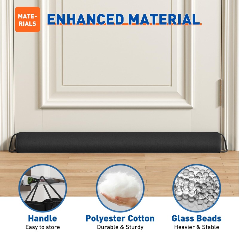 MAGZO Door Draft Stopper 30 Inches, 2 Pack Weighted Triangular